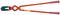 Bolt cutters with long red handles and a black cutting head, primarily used for cutting through metals.