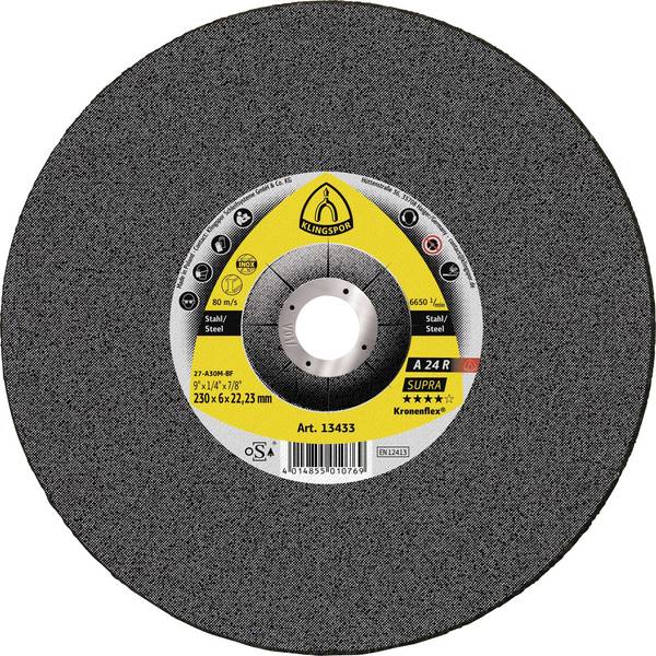 Klingspor 13433 A 24 R Supra Grinding disc (off-set) Diameter 230 mm Bore diameter 22.23 mm Steel 10 pc(s)