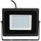 A rectangular LED flood light with a black frame and a grid of numerous small, blue LED lights in the centre.