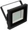 A black LED floodlight with a rectangular housing and metal swivel mount, suitable for outdoor lighting.