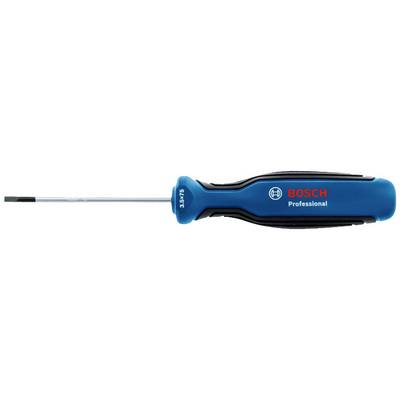 Flat-head screwdriver with a blue handle and 'BOSCH Professional' printed on it. Specifically designed for precision work.