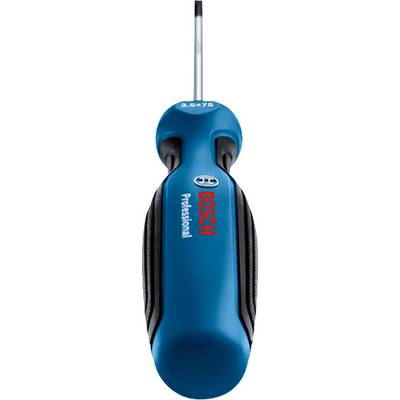 Electric screwdriver in blue with 'Bosch Professional' written on it, viewed from above, showing the ergonomic handle.