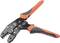 Crimping pliers with black and orange handles on a white background, suitable for connecting cables and connectors.