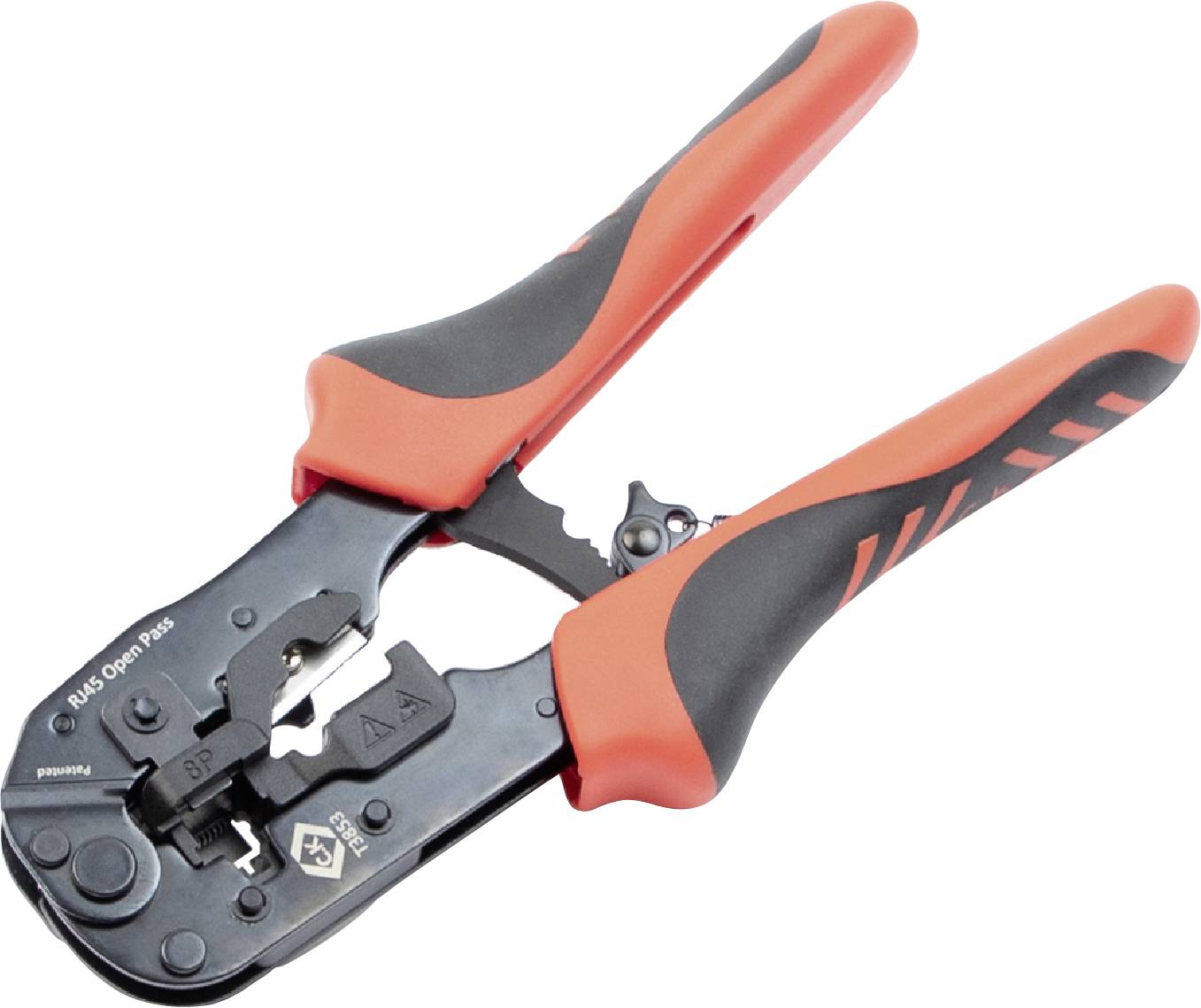 Crimping pliers with red and black handles, suitable for crimping wire end ferrules; an essential tool for electrical work.