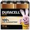Four-pack of Duracell 9V batteries with Duracell bunny mascot and text '100% Life Guaranteed'.