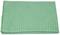 Green, folded microfibre cloth with a ribbed surface, used for cleaning and polishing smooth surfaces.
