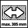 'Max. 305 mm' Symbol for a connection element with a double arrow, indicating the maximum permissible length.