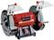 'Einhell double grinder with two grinding discs and safety guards, suitable for grinding metal tools.'