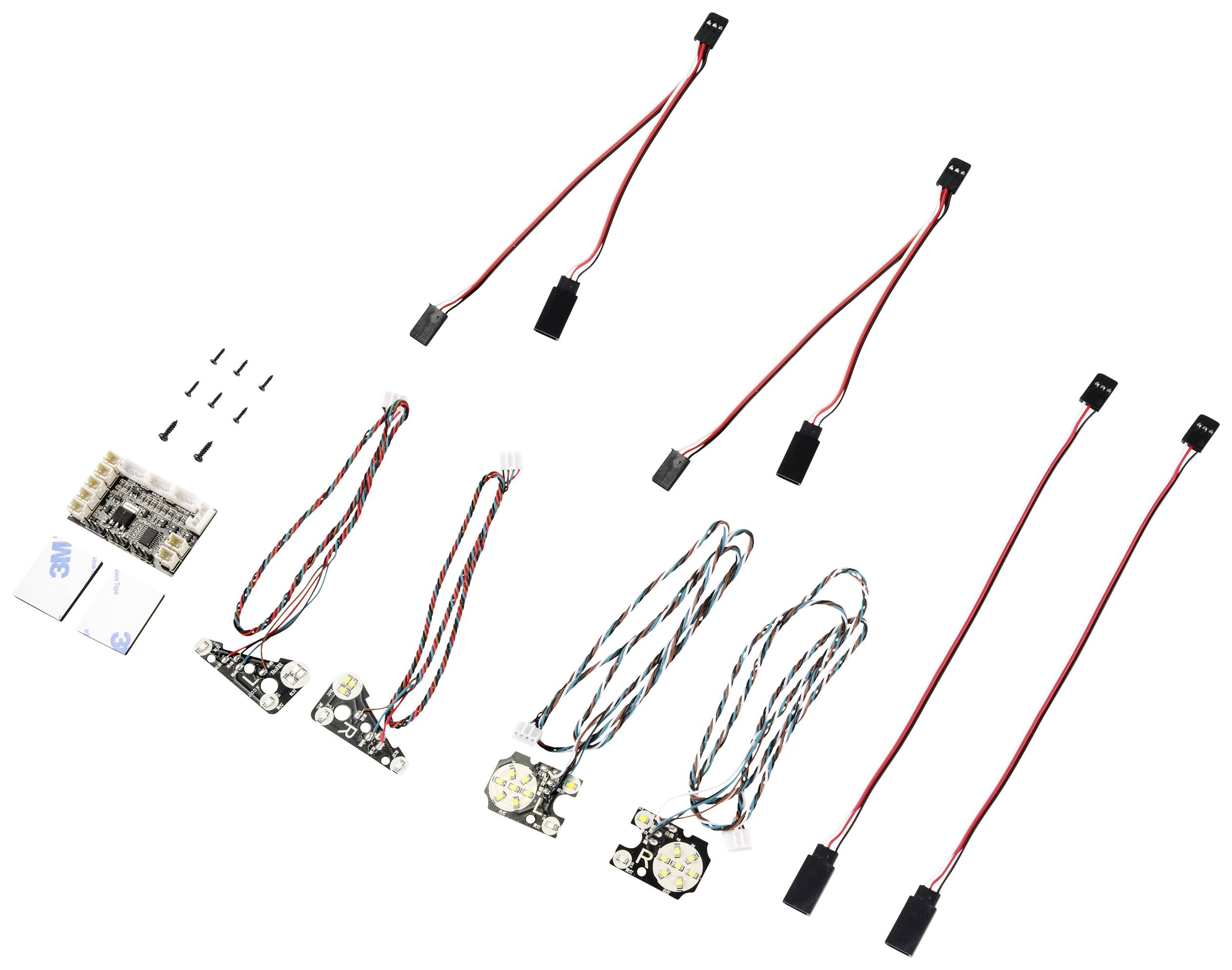 Various electronic components and cables, including circuit boards and wires, intended for the assembly or repair of devices.