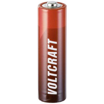 Red battery vertically positioned, bearing the 'VOLTCRAFT' label.