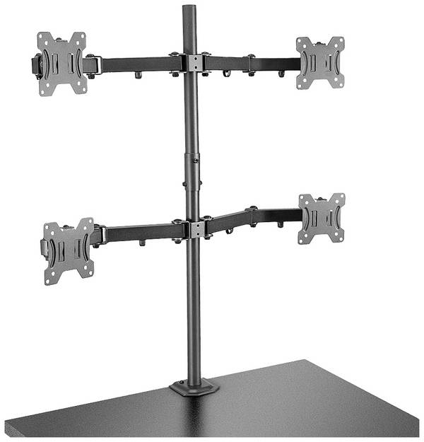 <br> LINDY<br> Zubehör TFT/LCD-TV<br> <br> Monitor desk mount<br> 4 Display(s)<br> 43,2 cm (17") - 71,1 cm (28")<br> Black<br> Tiltable, Swivelling<br>