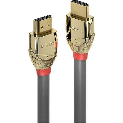HDMI cable with gold-plated connectors and black sheathing, suitable for high-resolution audio and video transmission.