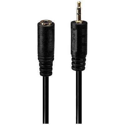 3.5mm jack plug to 3.5mm socket cable, black, for audio playback or audio extension.