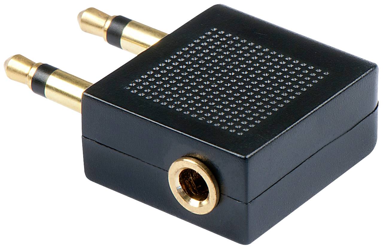 LINDY 35626 Jack Audio/phono Adapter [2x Jack plug 3.5 mm - 1x Jack socket 3.5 mm] Black-0