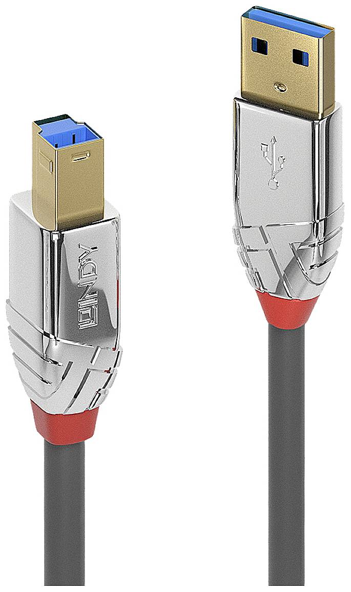 'USB cable with silver connectors and blue USB 3.0 interface, suitable for connecting devices for fast data transfer.'
