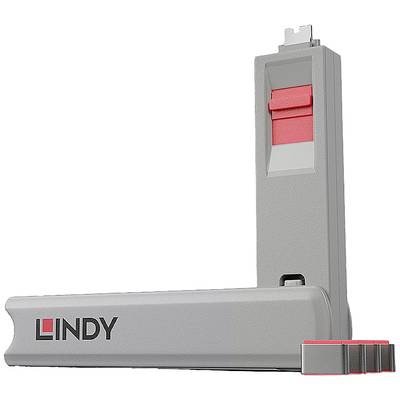 Image of LINDY USB-C® socket lock Lindy 4-piece set Pink incl. 1 key 40425