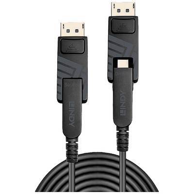LINDY Cable Mini DisplayPort plug, Mini DisplayPort plug 20.00 m Black 38481 8K UHD DisplayPort cable