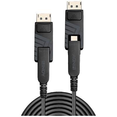 LINDY  Cable Mini DisplayPort plug, Mini DisplayPort plug 10.00 m Black 38480 Ultra HD (8K) DisplayPort cable