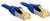 Two blue Ethernet cables with gold connectors side by side on a white background.