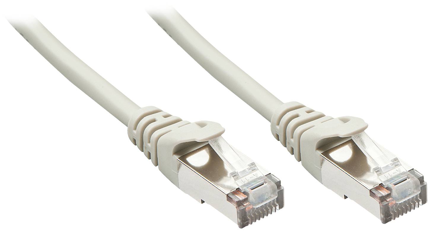 Two grey network cables with RJ45 connectors for internet or LAN connections.