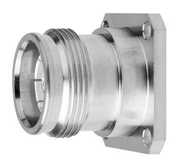 A silver metal flange with threading and screw holes, typical for industrial connection applications.