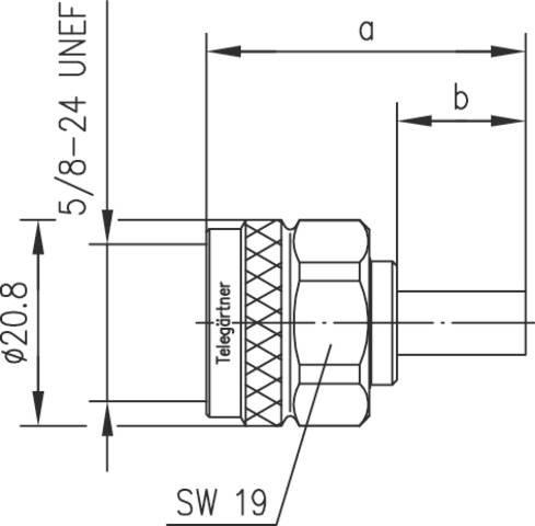 Technical drawing of a plug with dimensional specifications and thread details, such as '5/8-24 UNEF'. Components are labelled.