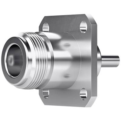A silver metal pipe with a flange and screw holes, designed for connection in technical or industrial applications.