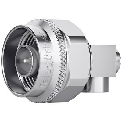 N-type metal connector with the 'Telegärtner' inscription, commonly used for coaxial cable connections in electronics.