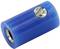Blue plastic wall plug with metal thread and slotted screw, used for securely fixing objects to walls.