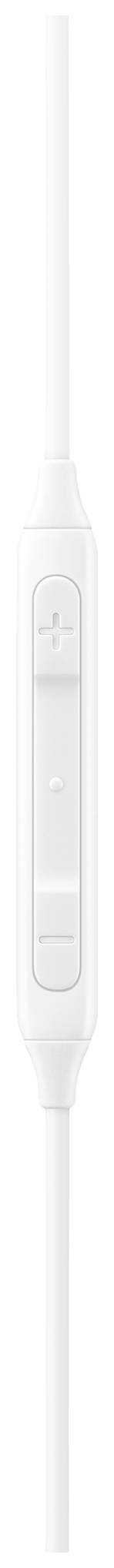 A white cable switch with an on/off rocker is located in the middle of a white cable.