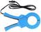Blue electrical current measuring device with cable, used for measuring electrical currents, commonly in electrical installations and maintenance.