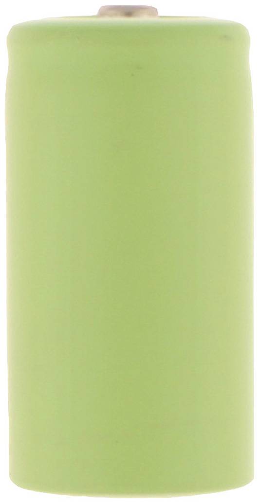 Green AA battery standing upright, isolated against a white background.