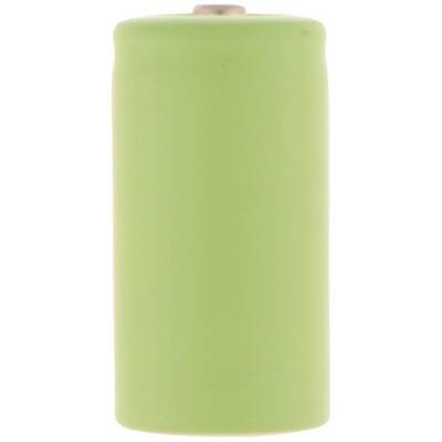 Green AA battery standing upright, isolated against a white background.