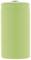 Green AA battery standing upright, isolated against a white background.