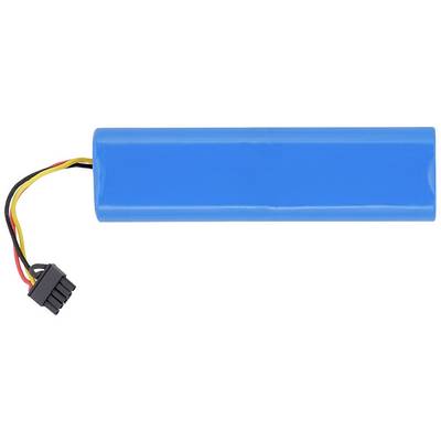 Blue, cylindrical battery with cables and a black connector, ready for use in electronic devices.