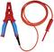 Red test lead with two clips, one crocodile clip and one test probe, for electrical tests and measurements.