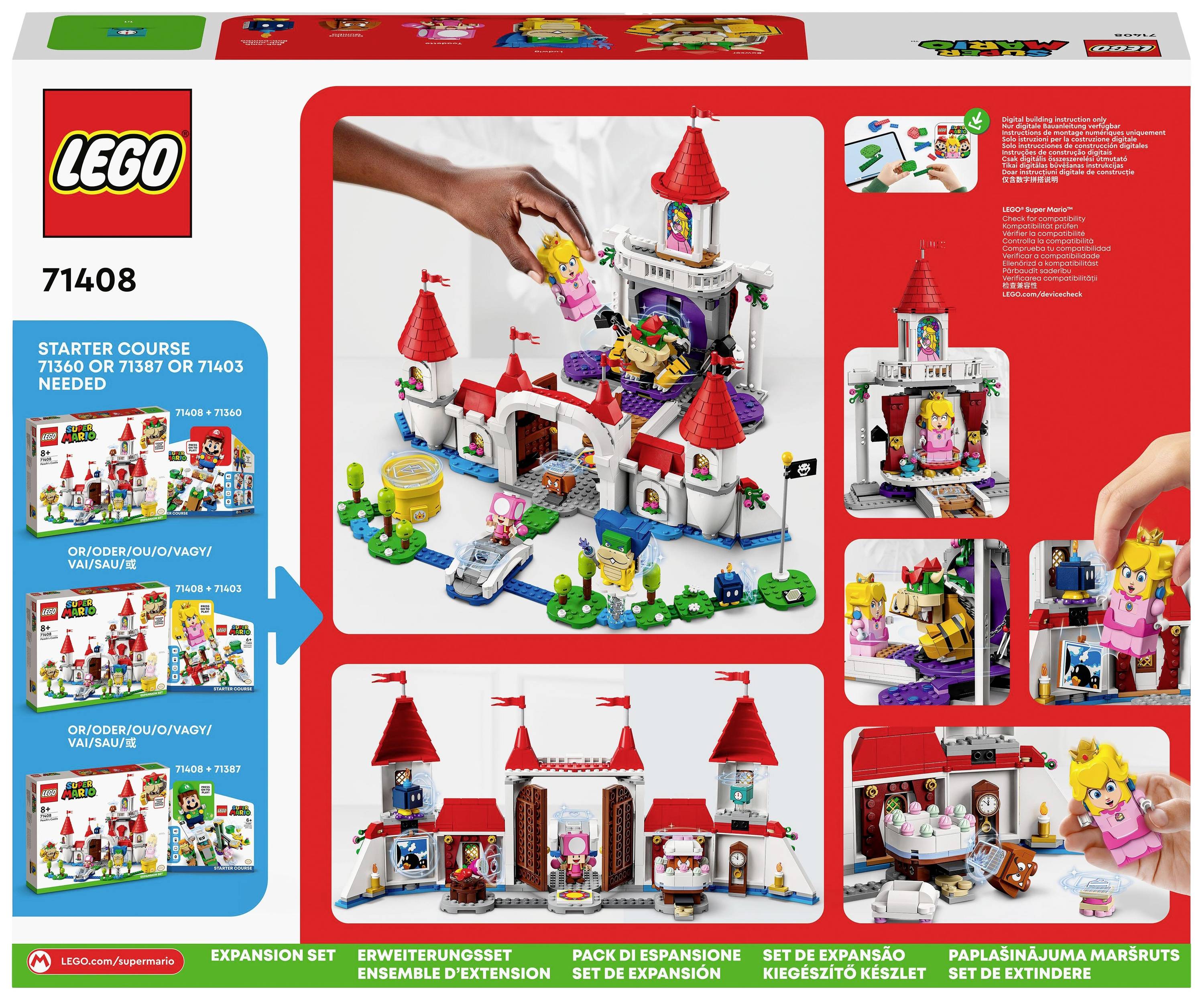LEGO expansion set with a castle theme, depicting a castle, figures, and scenarios from a well-known video game universe.