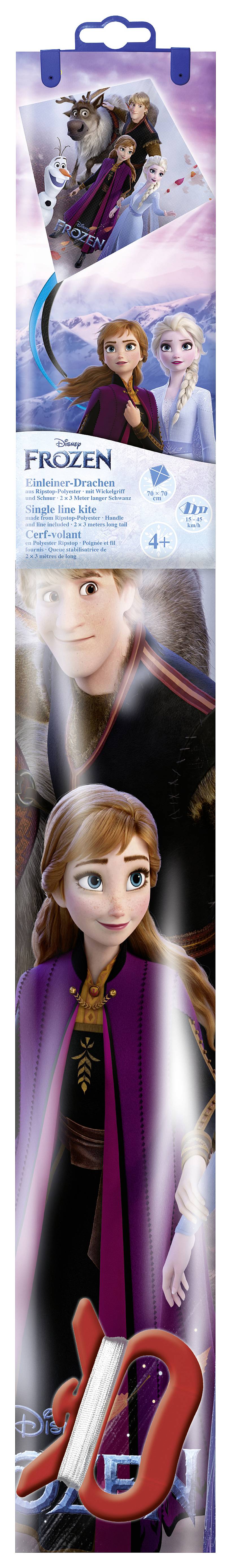 Ice Princess Motif with Characters on a Packaging for a Children's Product. Contains Disney 'Frozen' Branding and Recommended Age Rating.