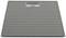 A grey, digital bathroom scale with a textured surface and a display for showing weight.