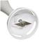 Close-up of a white hand blender with a stainless steel blade, suitable for pureeing and mixing ingredients in the kitchen.