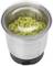 Metal container with chopped green herbs. Internal marking shows a maximum fill line of 2 Max.