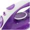 Lilac-white steam iron with temperature control.