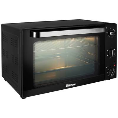 A black wood-burning stove with a glass front and stainless steel handle. Shows temperature and setting controls. Interior cooking chamber illuminated.