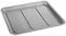 A rectangular metal baking tray with a raised edge and three recessed lines for reinforcement. Suitable for baking or roasting.