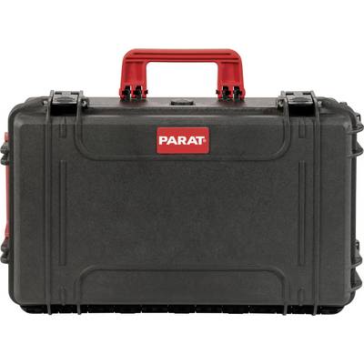 Black tool case with red handle and red 'PARAT' logo in the centre. Robust design, likely for secure transportation.