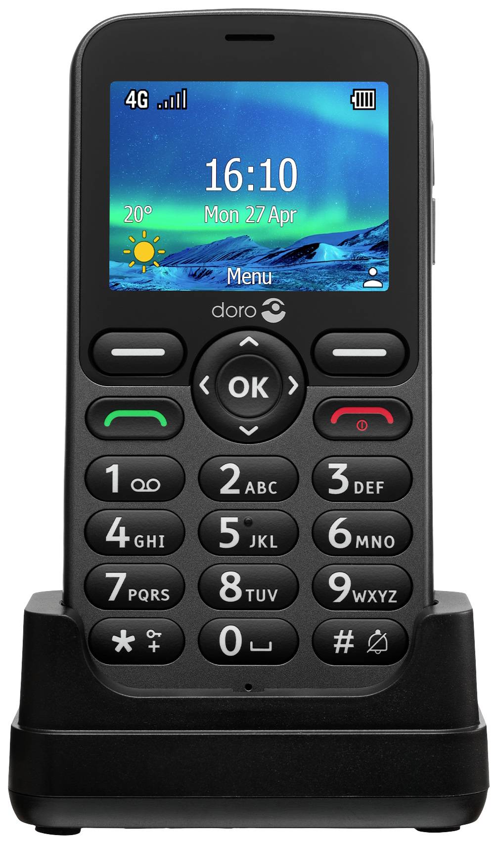 doro 5860 Big button mobile phone Charging station Graphite-1