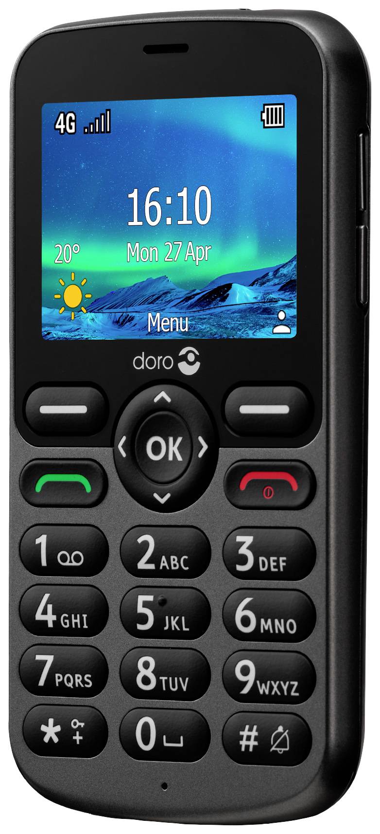doro 5860 Big button mobile phone Charging station Graphite-3