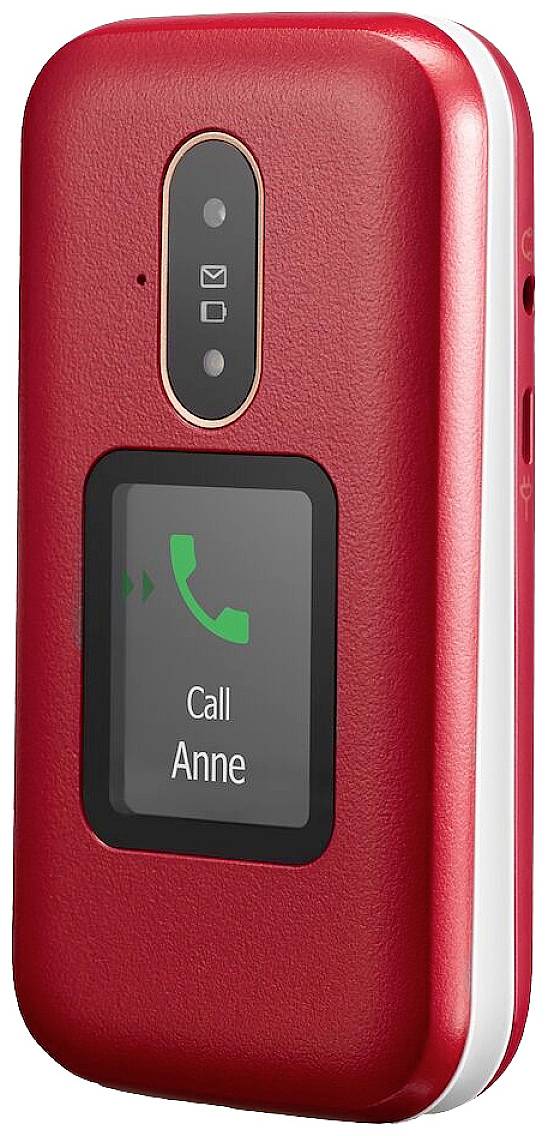 doro 6880 Big button flip top mobile phone Charging station Red