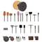 Image shows various grinding and polishing attachments for hand tools, including grinding stones, wire brushes and polishing discs, numbered with quantities per type.