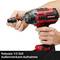 Cordless impact driver in action. Hands holding the device whilst a component is being changed. Text: 'Robust 1/2 inch external square drive'.